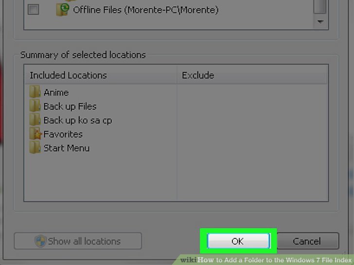 Windows 7 change offline files location
